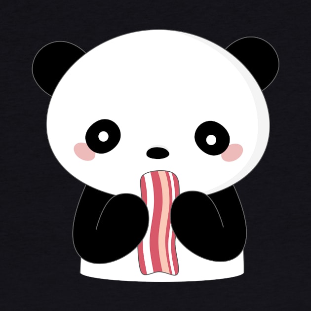 Kawaii Bacon Loving Panda T-Shirt by happinessinatee